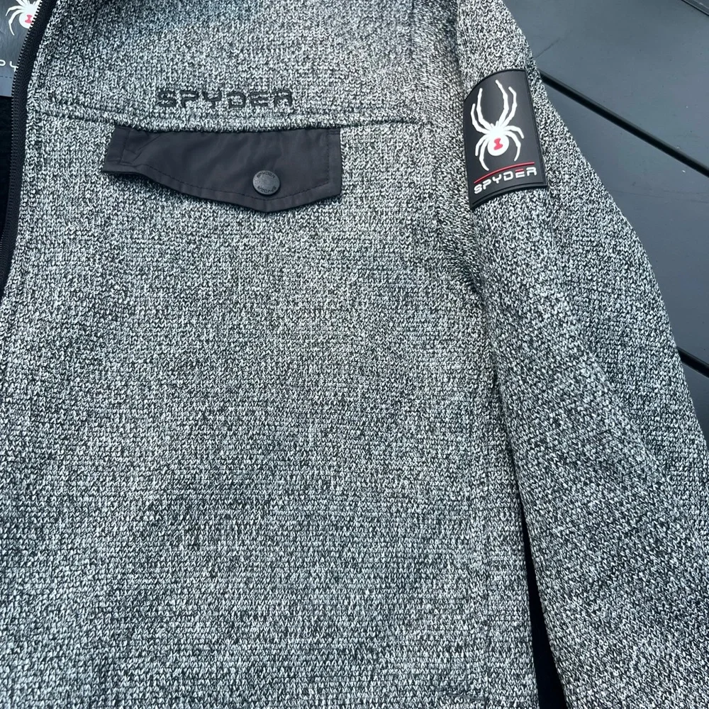 NEW Spyder Men’s Gray Lightweight fully lined Jacket. Chest pocket/side pockets. - Picture 9 of 10
